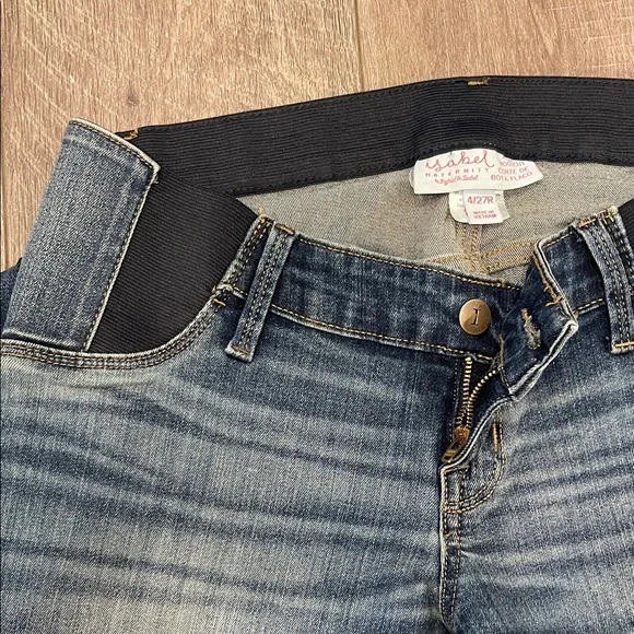 Ingrid & Isabel Flare Blue Jeans Maternity Boot Cut With Expandable Waist Size 4 - Picture 6 of 9